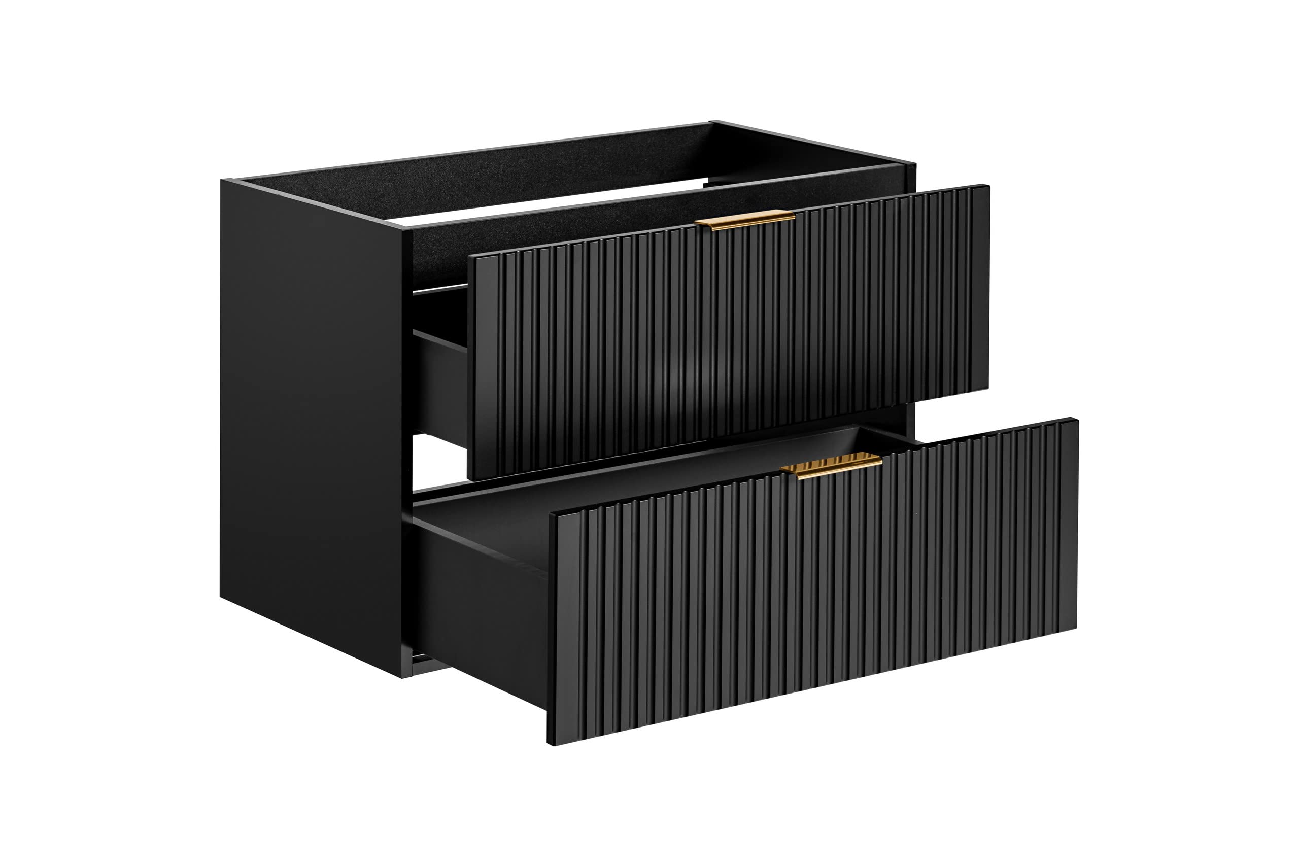 Mobile Per Lavabo ADEL Nero 80 Cm – Con Piano Di Lavoro, Elegante E Organizzato