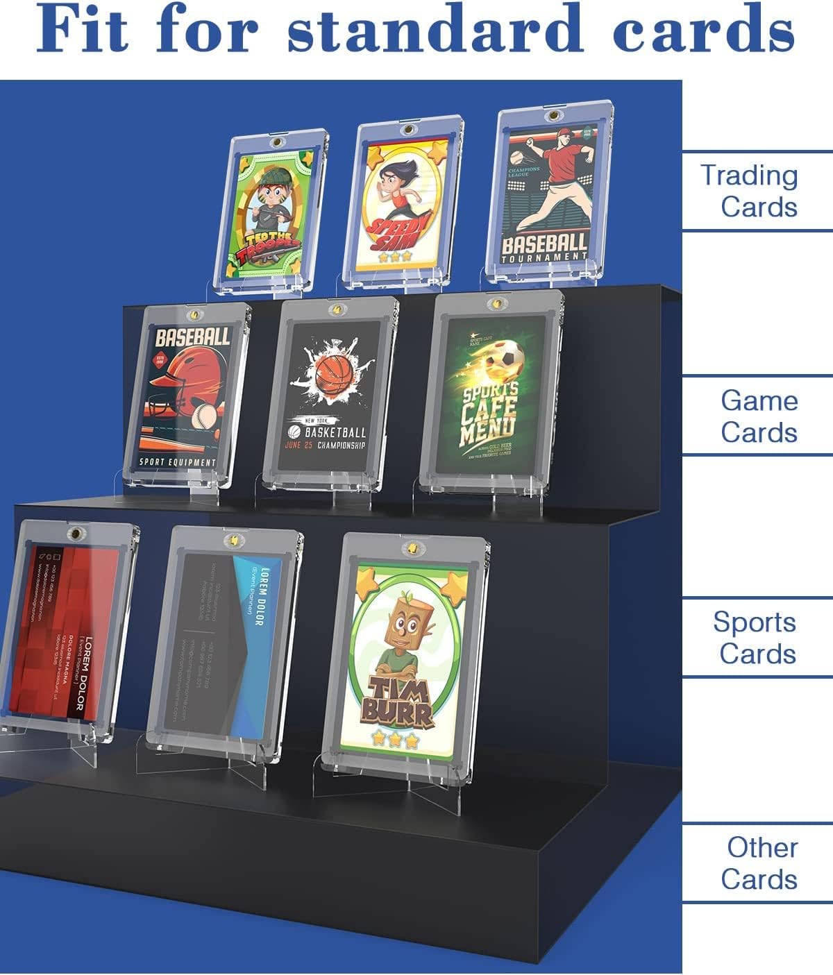 Lzerking Magnetic Card Holders 12 Pack, 130PT One Touch Card Holder for Trading Card, Baseball Card, Sports Card