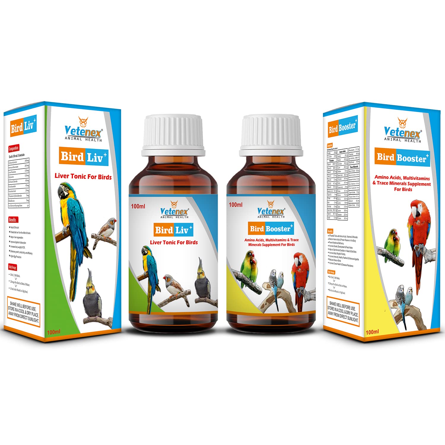 VETENEX Birds Liver Tonic & Birds Growth Booster Supplement (100 ml x 2) Combo - Pack of 2 (B0C65SZFRC) Amazon Price History, Amazon Price Tracker