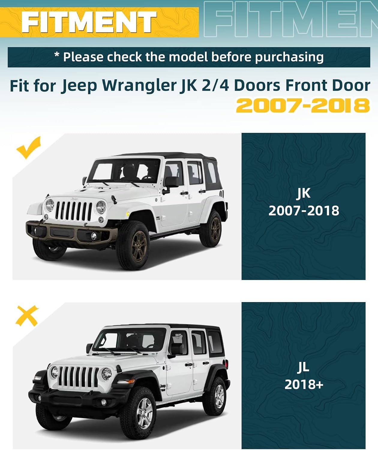 Trumgeta 2PCS EZ Side Steps Fit for 2007-2018 Jeep Wrangler JK 2/4 Doors Front Door Running Boards Accessories