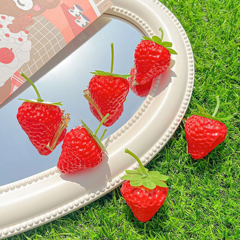 Fermaglio Per Capelli A Forma Di Fragola - Graziosa Clip In Acetato Per Donne E Ragazze, Accessorio Moda Ispirazione Tropicale, 7,8x5 Cm - 4