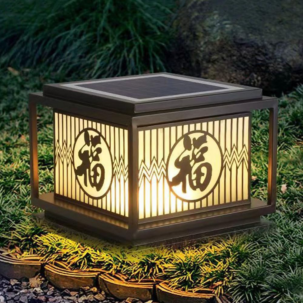 Lampe pilier étanche au design moderne foncé pour aménagement extérieur