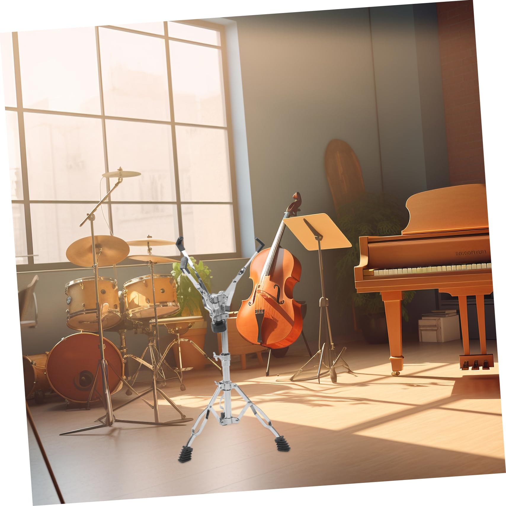 GOOHOCHY Heavy Duty Snare Drum Stand Drumstick Holder and Tripod Shelf for Drum Accessories