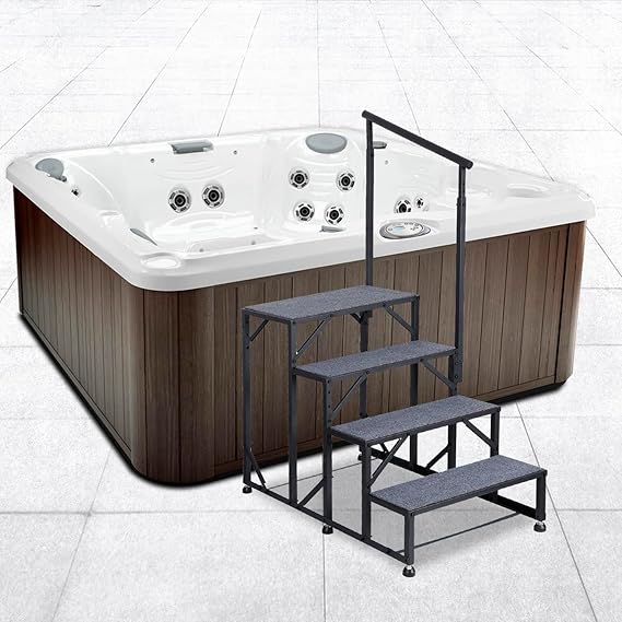 Toriexon RV Stairs Handrails Ladder, 3 Step 5th Wheel Stair Hot Tub