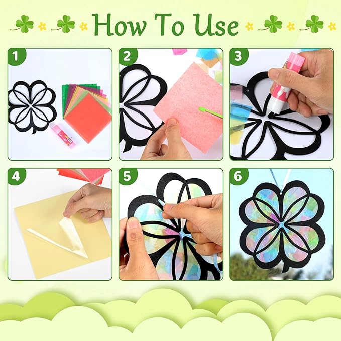 DIY St. Patrick's Day Suncatchers: 36-Piece Craft Kit for Kids!