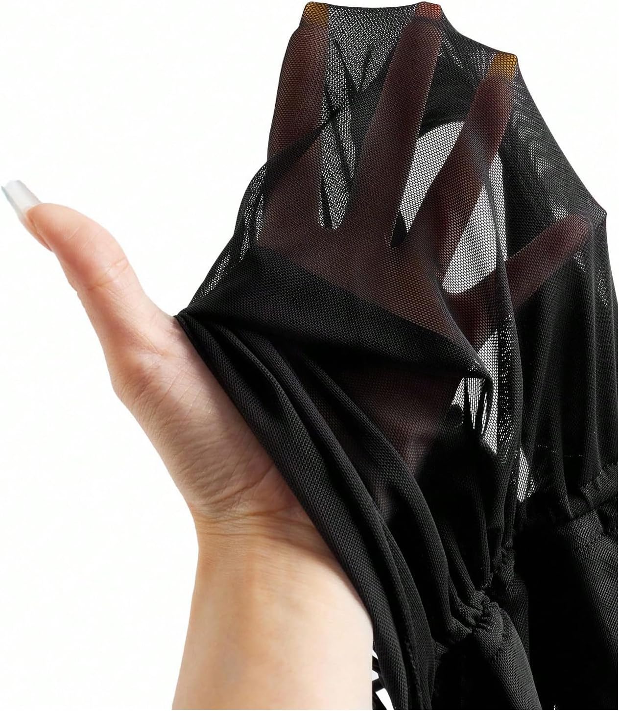 WDIRARA Women's Halter Tankini Set Cut Out Sheer Tie Side High Cut Swimsuit 2 Piece Bathing Suit - Image 2