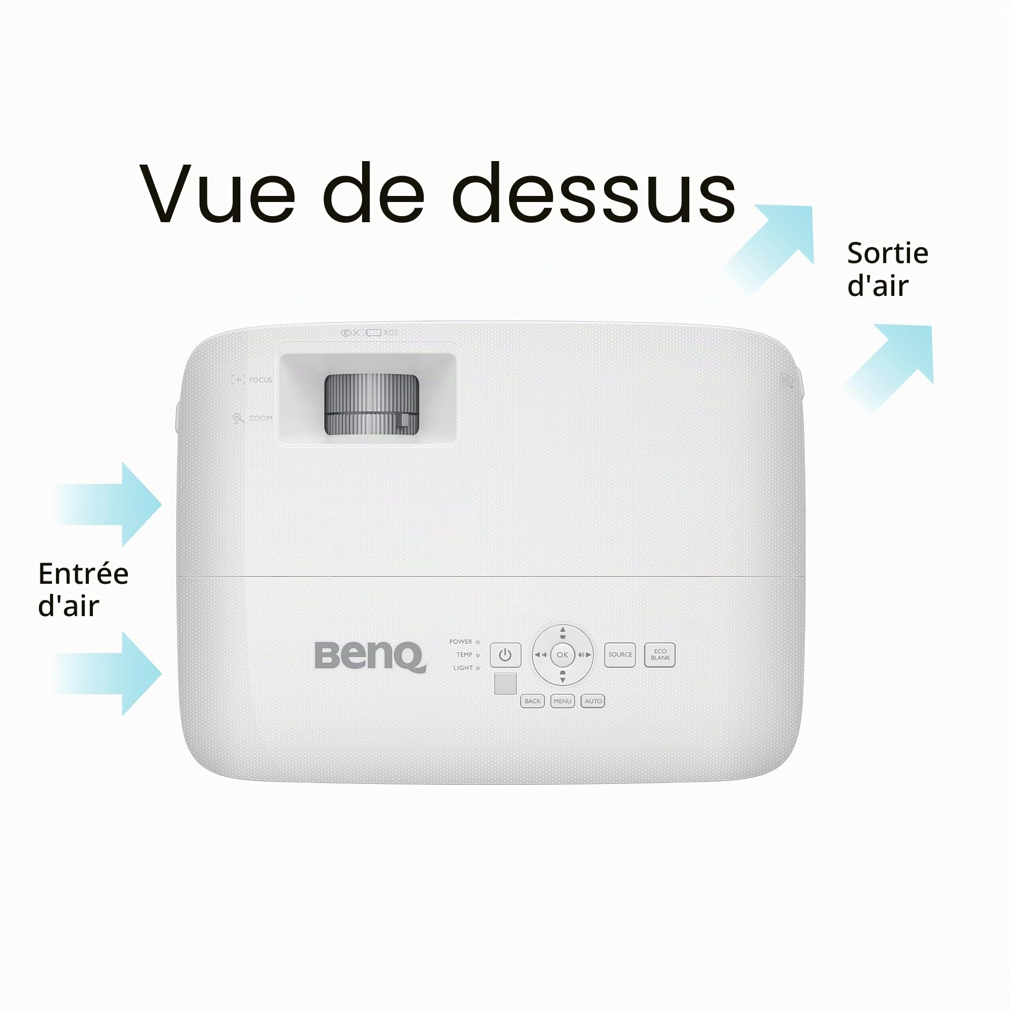 Projecteur professionnel BenQ 1080P MH560, DLP, luminosité élevée de 3800 lumens, taux de contraste de 20000:1, HDMI, VGA, correction automatique du trapèze, technologie SmartEco