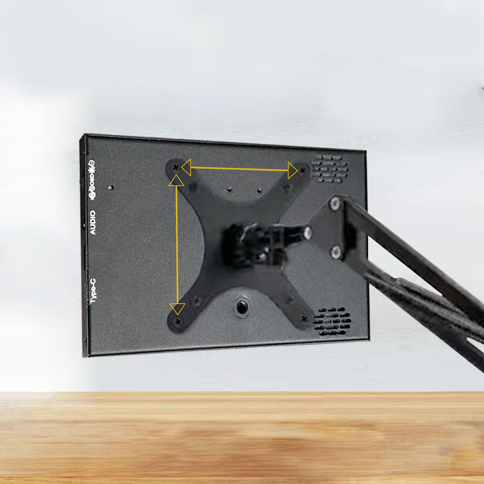 7-calowy przenośny monitor dotykowy, 1024x600 HD HDMI Gaming IPS Display z pełnym kątem widzenia 170°, wbudowany podwójny głośnik, VESA, zewnętrzny monitor do RasPi, PC, telefonu