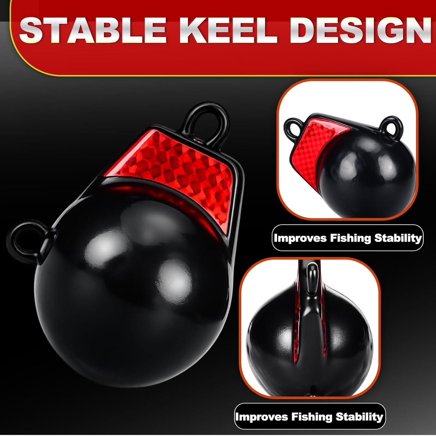 Coated Downrigger Ball Weight with Keel Downrigger Weights Vinyl-Coated Trolling Weight for Boats Round Marine Accessories Black