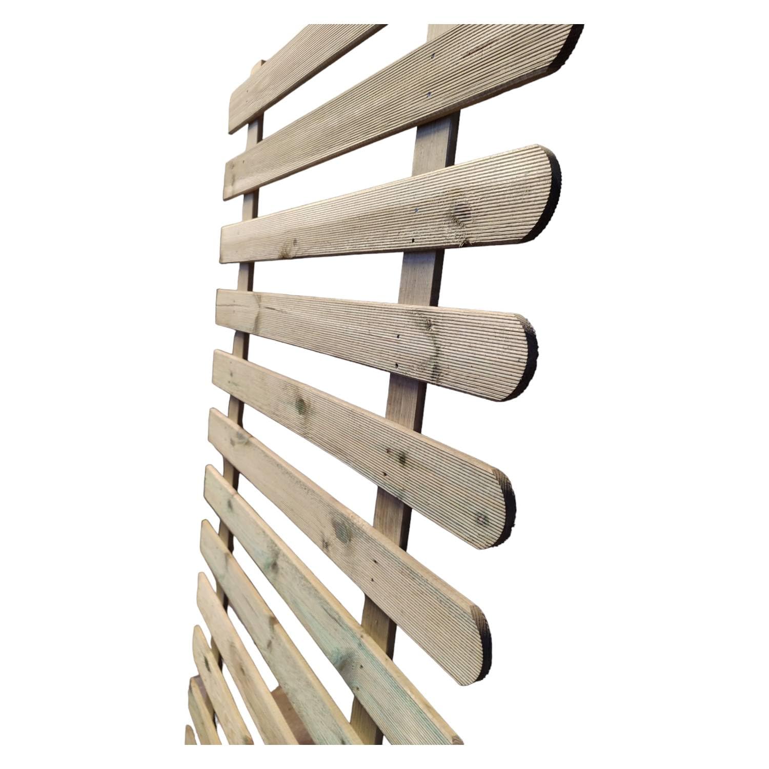 Recinzione in Legno da Giardino, 180x80 cm, composto da 12 Assi Arrotondate, Legno Impregnato per Esterno