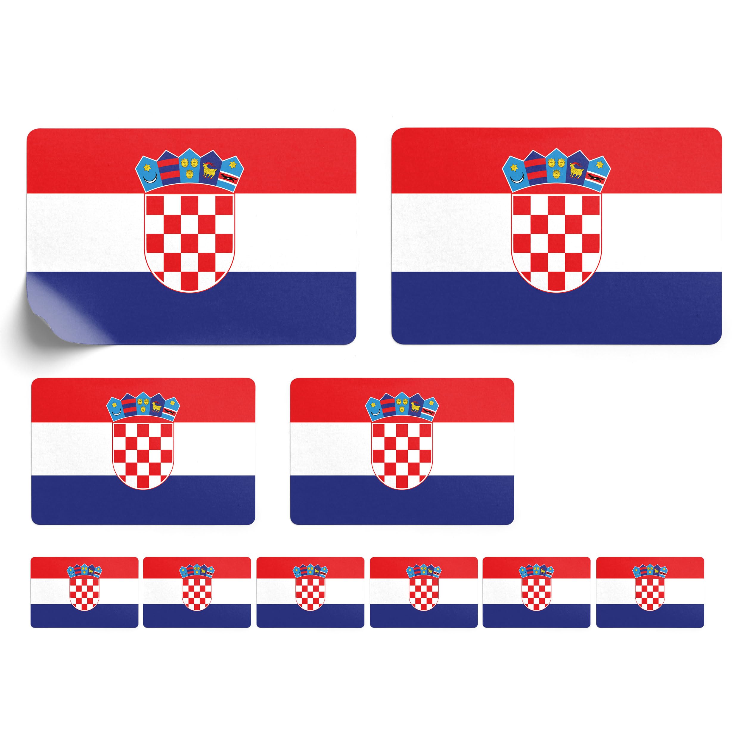 Set of 10 Flag Stickers Croatia Car Sticker Offset Print