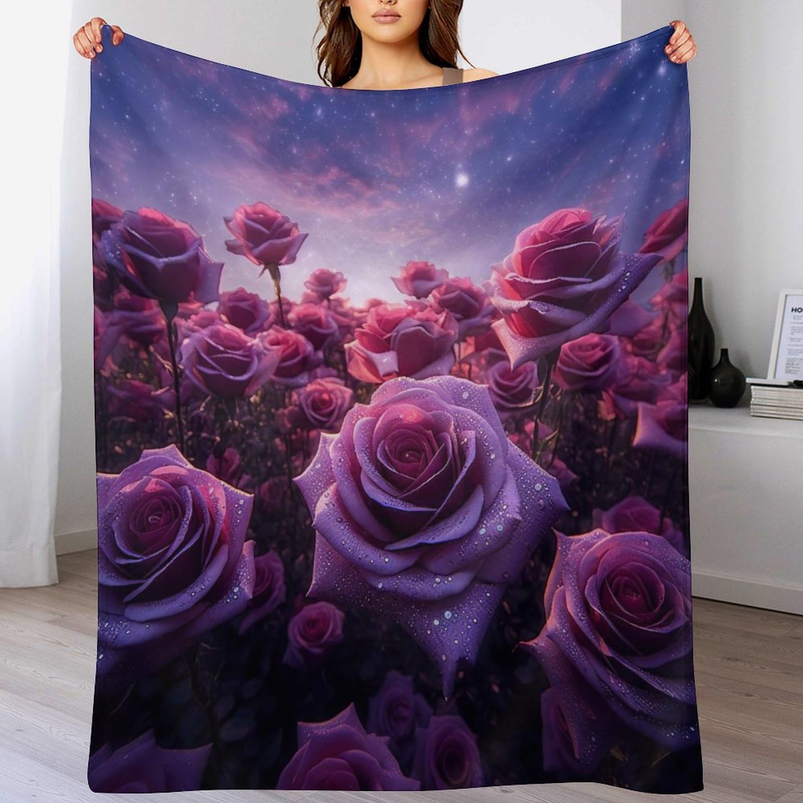 Couverture douce et chaude rose plaid jeté canapé flanelle 3D