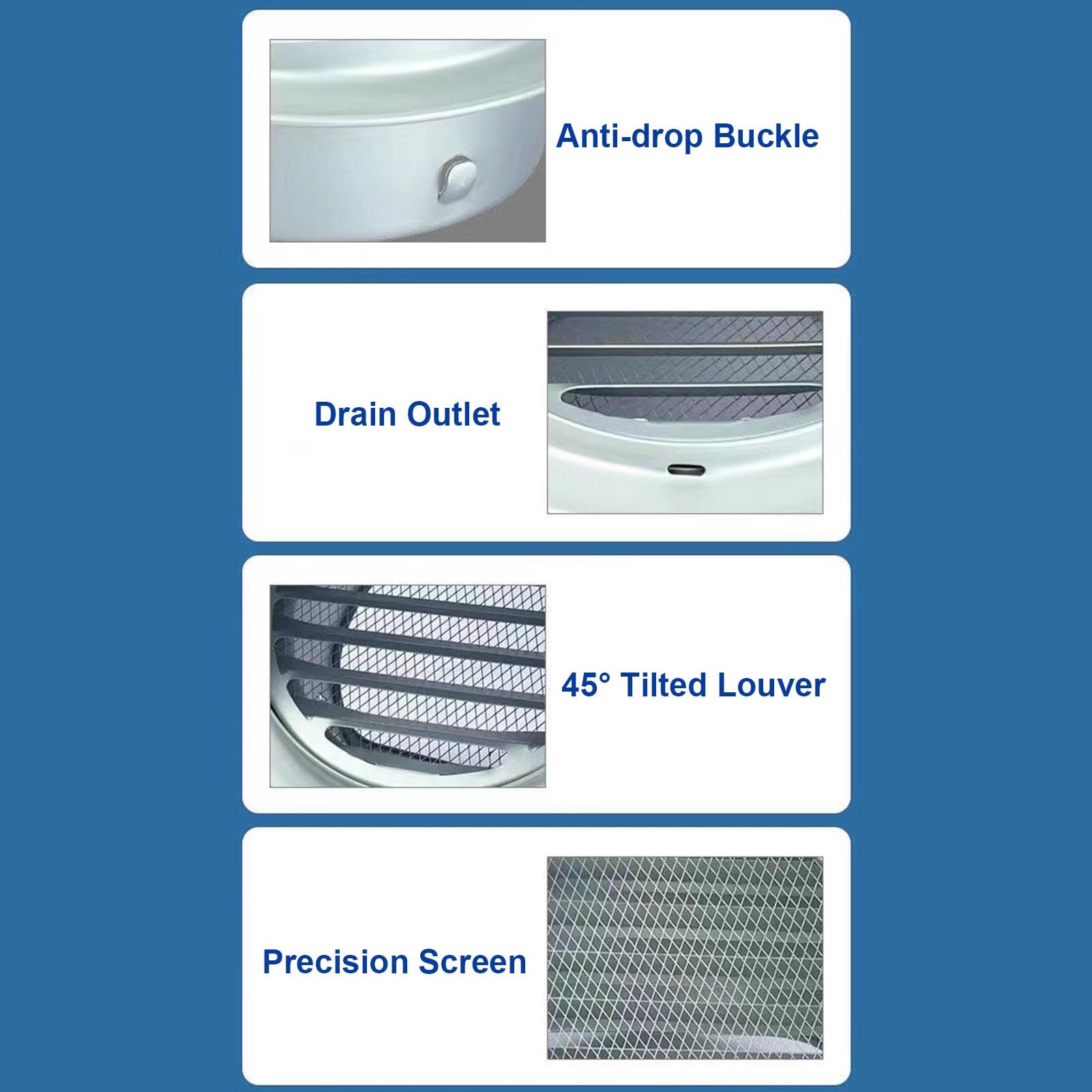 100/150 mm Grille D'aération Ronde en Aluminium avec Filtre À Mailles, Grille de Ventilation Extracteur pour Usage Intérieur et Extérieur(150mm/6inch)