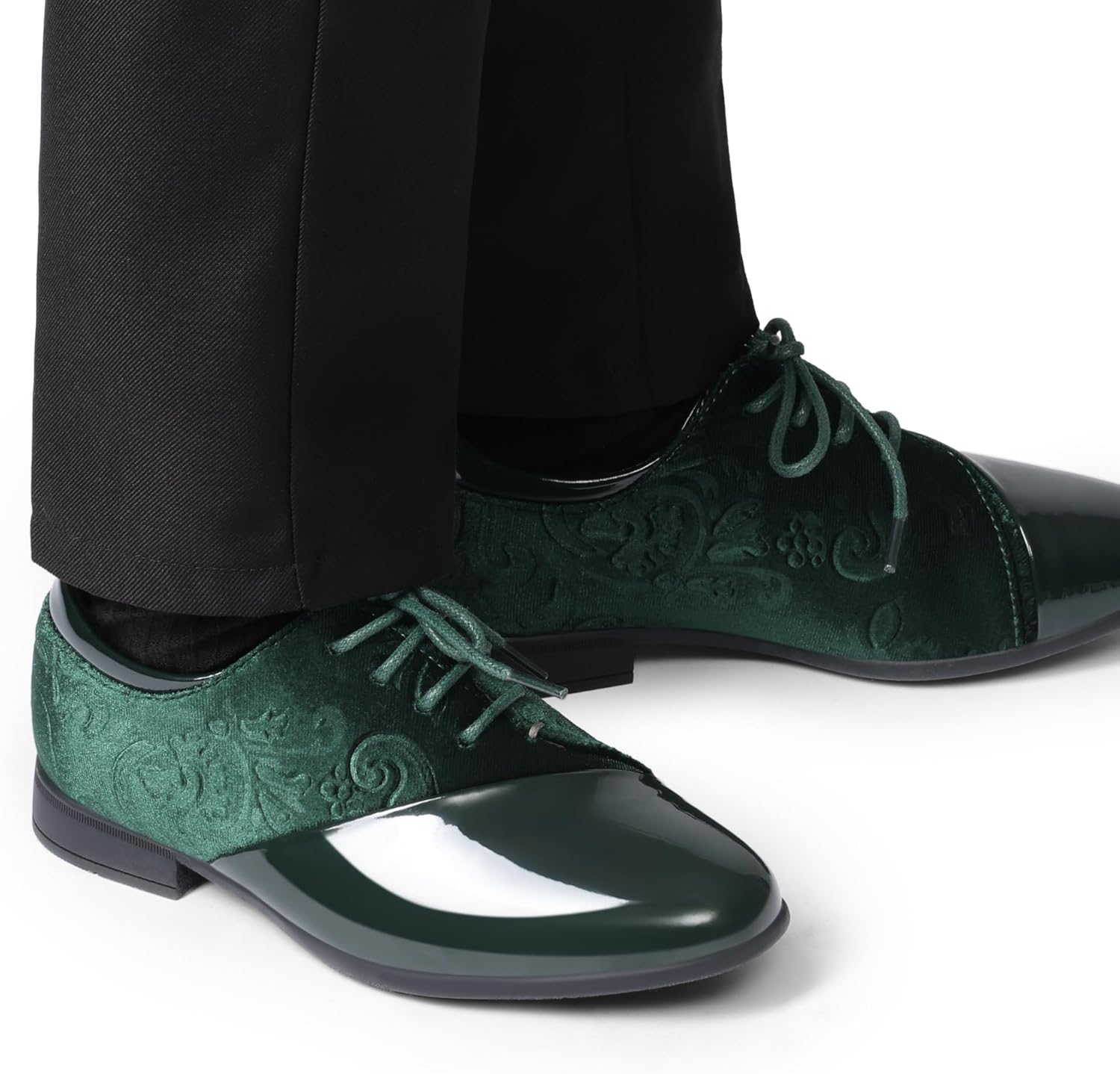 Bruno Marc Boys Dress Shoes Formal Patent Velvet Tuxedo Oxford Shoes - Image 6