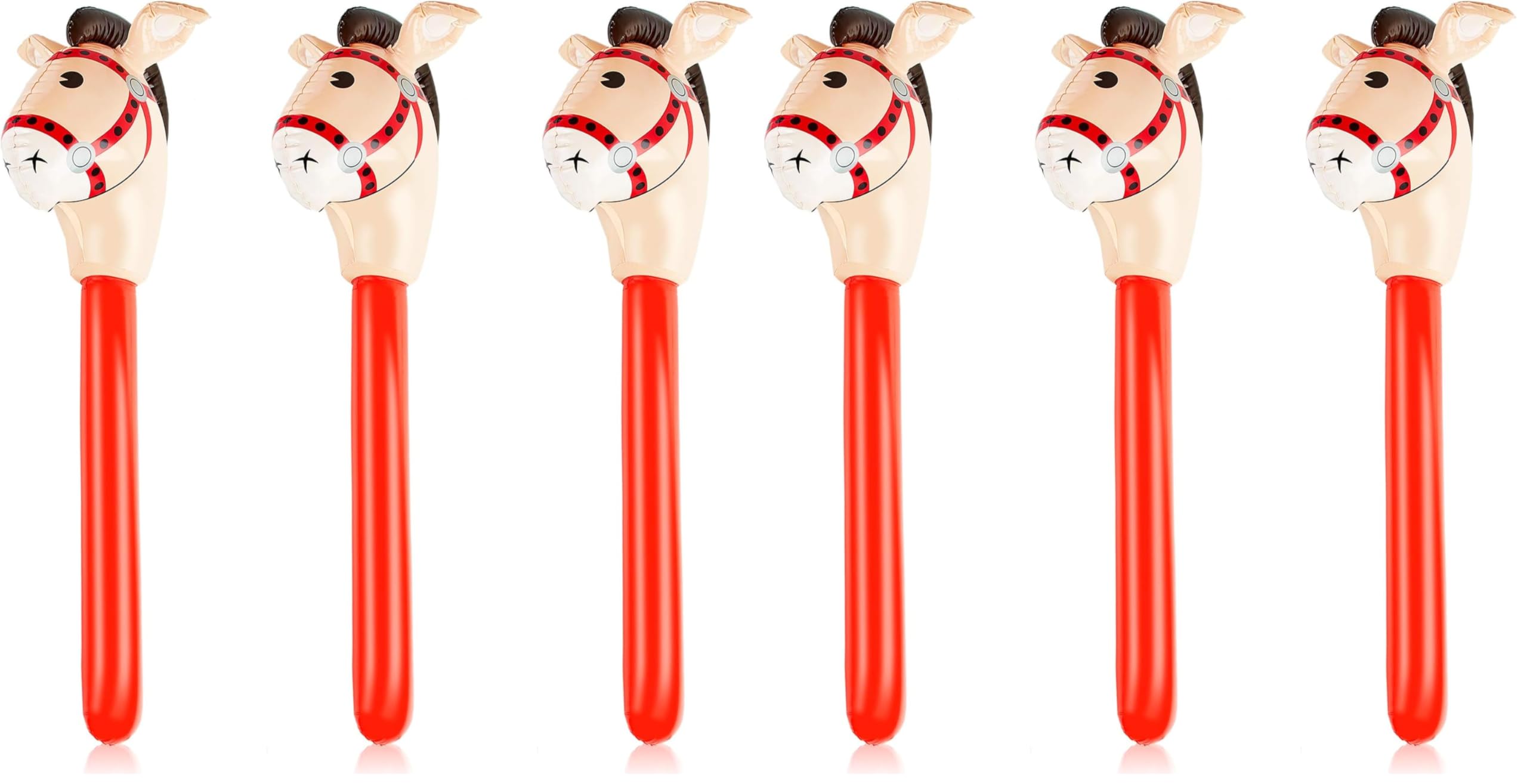 Gejoy 3 Pieces Inflatable Stick Horse Party Decoration,Classic Style
