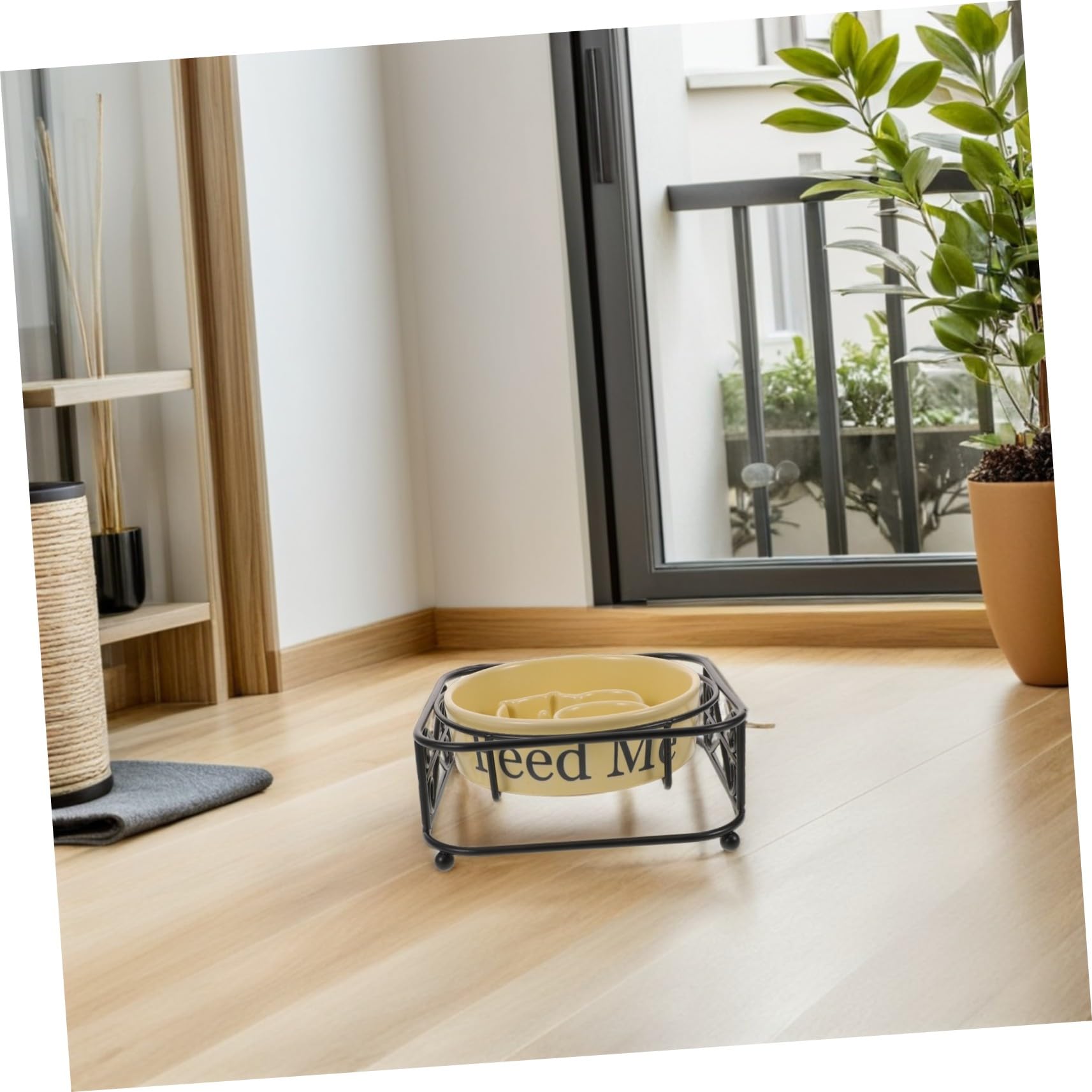 ibasenice Gamelle Anti-glouton Surélevée pour Chien Chat Labyrinthe Alimentation Lente Céramique Facile Nettoyage Stable Anti-déversement