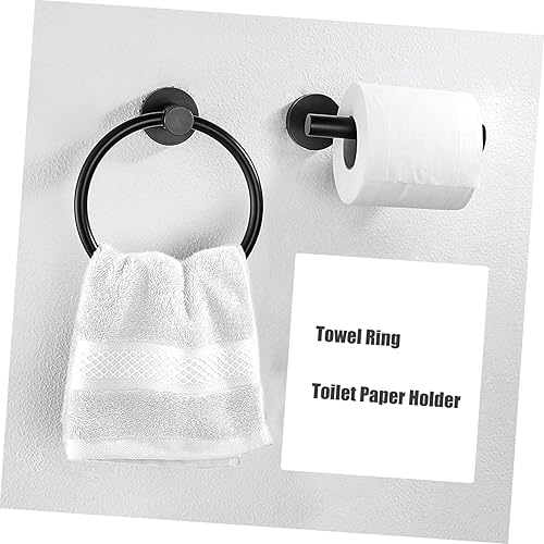 Miniatura 9 de Juego de estante de almacenamiento de baño multifuncional Toallero de papel Anillo de toalla