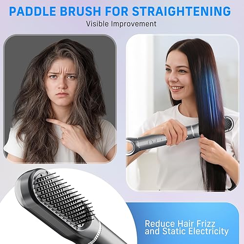 Miniatura 7 de QUICO - Cepillo secador de pelo 5 en 1, 110,000 rpm, secador de pelo 7 veces más rápido para mujeres, 500 millones de cepillo iónico negativo para