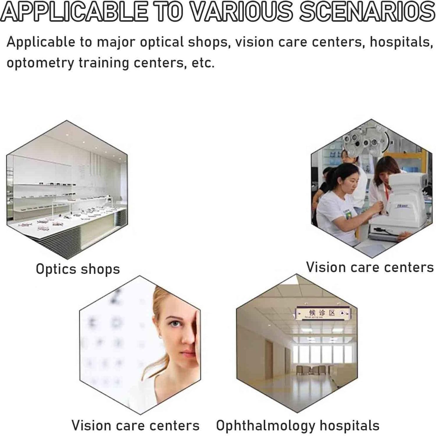 Sehschärfetafeln Digitale Sehschärfetafel LCD-Projektor für optometrische Tests, einstellbar für 1–6 m Entfernung, 18,5 Zoll Bildschirm, mehrere visuelle Ziele.