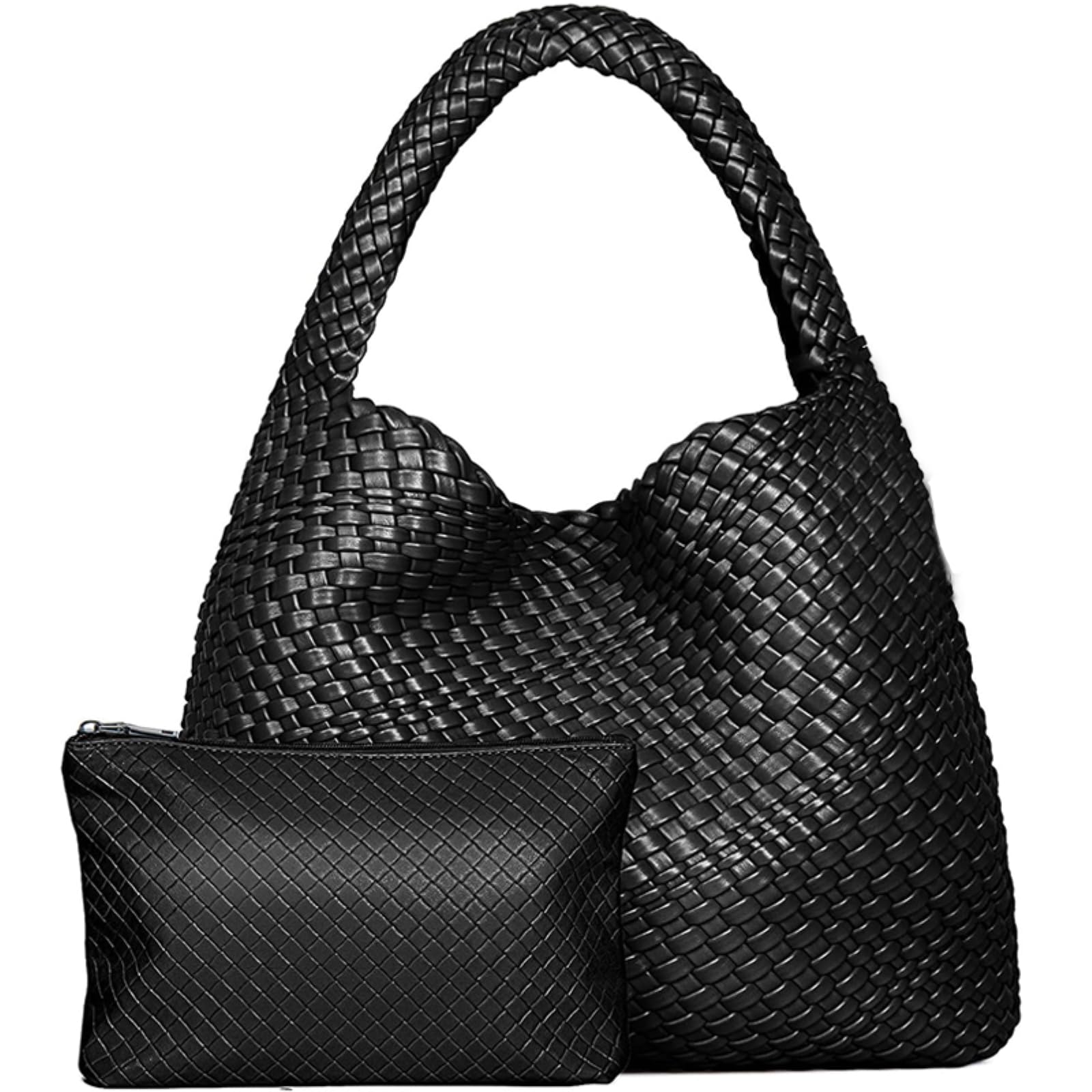 Strandtasche Frauen Große Gewebte Handtasche Weiche Leder Schultertasche Sommer Strand Reise Tote Tasche Mit Geldbeutel