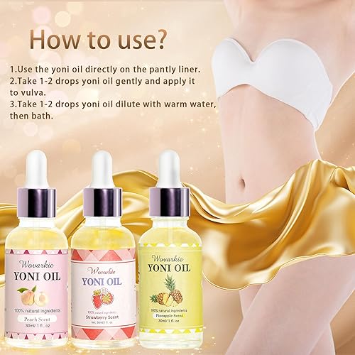 Miniatura 3 de Aceite Yoni para mujer, equilibrio de pH, desodorante femenino, humectante vaginal, cuidado femenino, aceite de Yoni totalmente natural (fresa