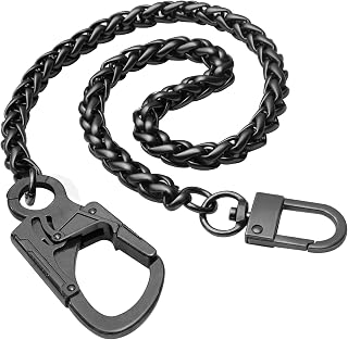 Pants Chain for Men,Heavy Pocket Keychain with Double Locking Clip Anti-Theft Wallet Chains,Hip Hop Punk Long Key