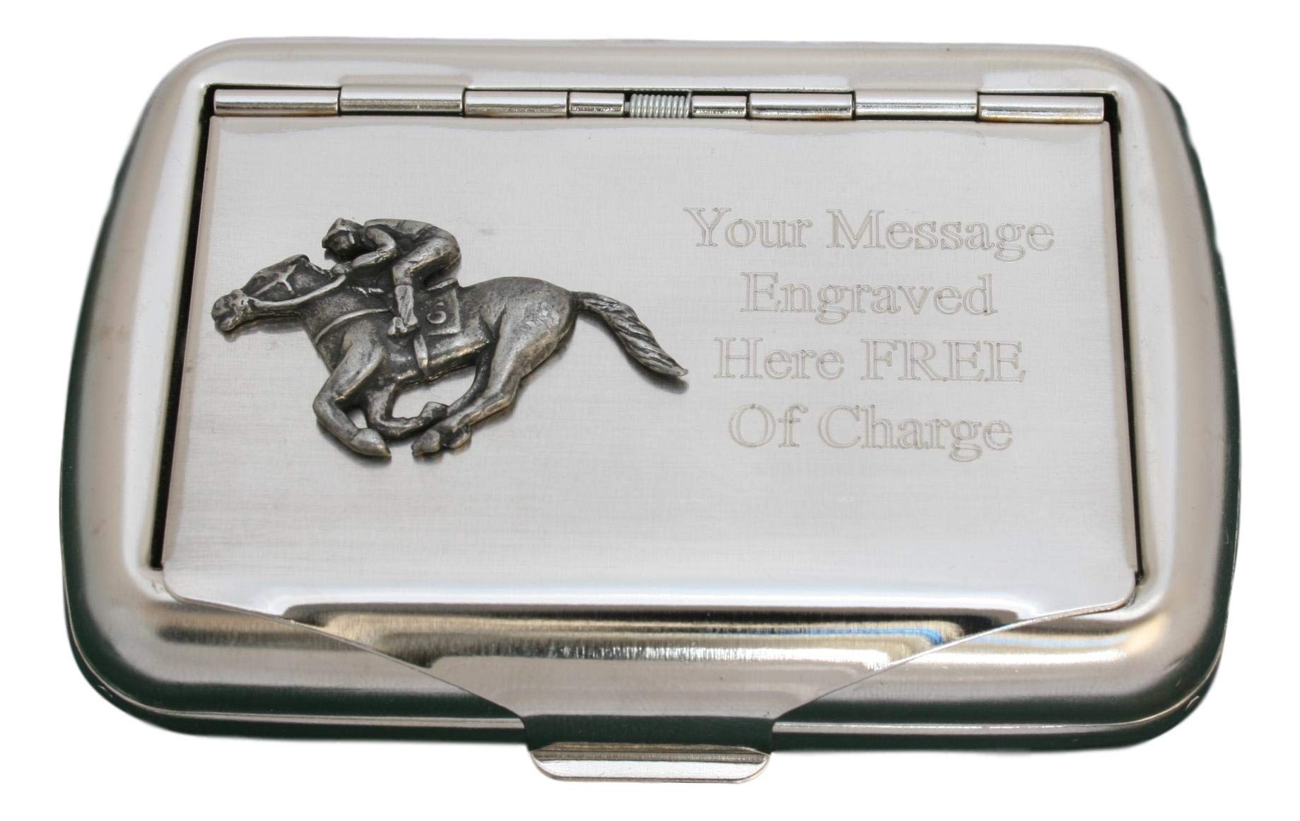 Horse Racing Tobacco Tin with Free Engraving Gift 187
