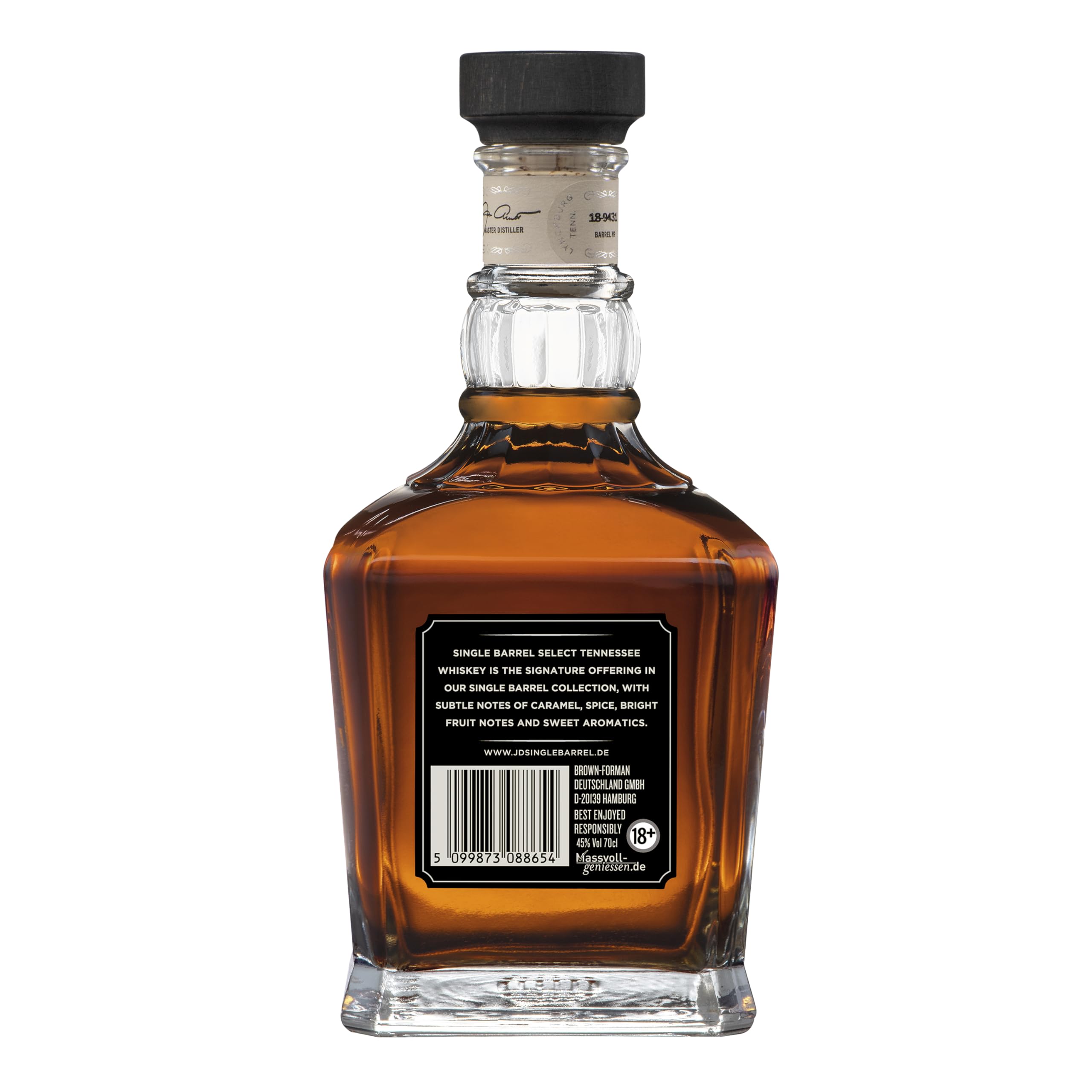 Jack Daniel‘s Single Barrel Select - Tennessee Whiskey - Ein hochwertiges Geschenk - Süße Vanille, schwere Eiche und dunkle Kirschen - 0.7L/ 45% Vol.