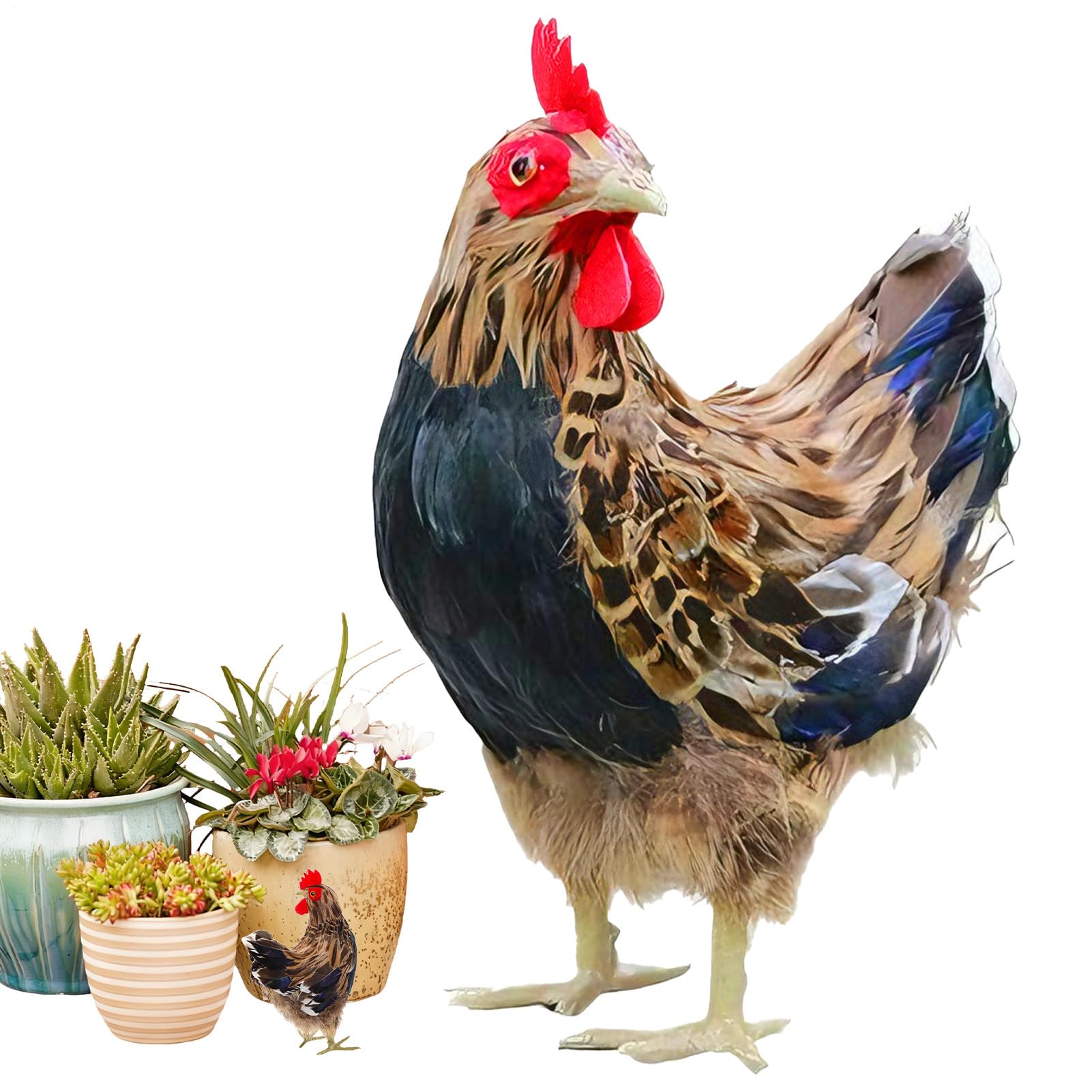 Décoration de jardin en forme de poulet de 24 cm pour pelouse et cour extérieure