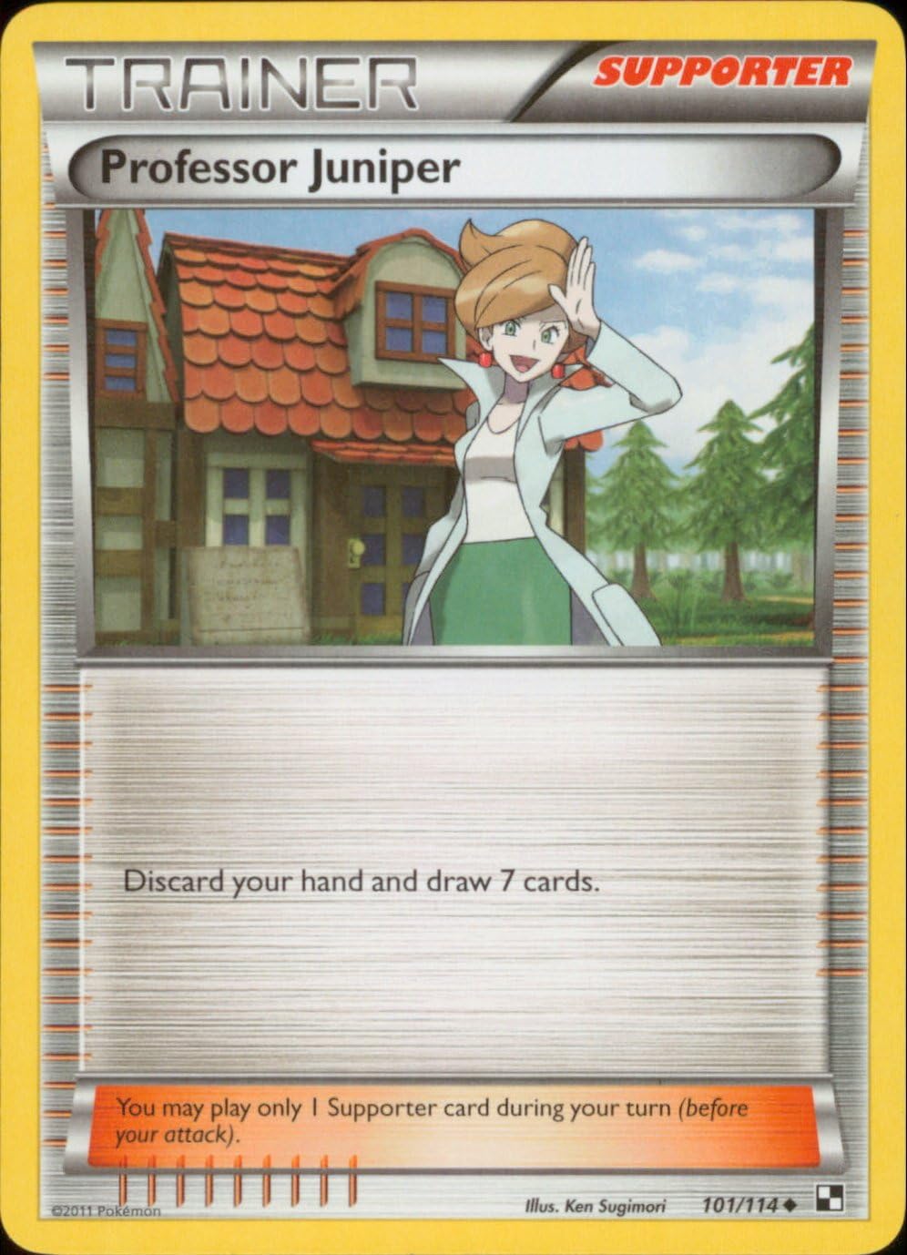 Pokemon - Professor Juniper (101) - Black and White - Reverse Holofoil