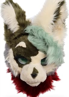 Cool Animal Fursuit Costume with Fur-head for Halloween Cosplay