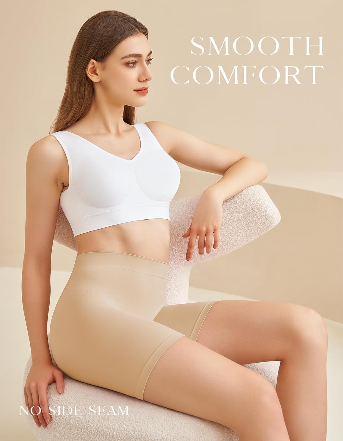 SIMIYA Women's Slip Shorts for Under Dresses, Seamless Smooth Comfortable Stretch Yoga & Bike Shorts - Image 3