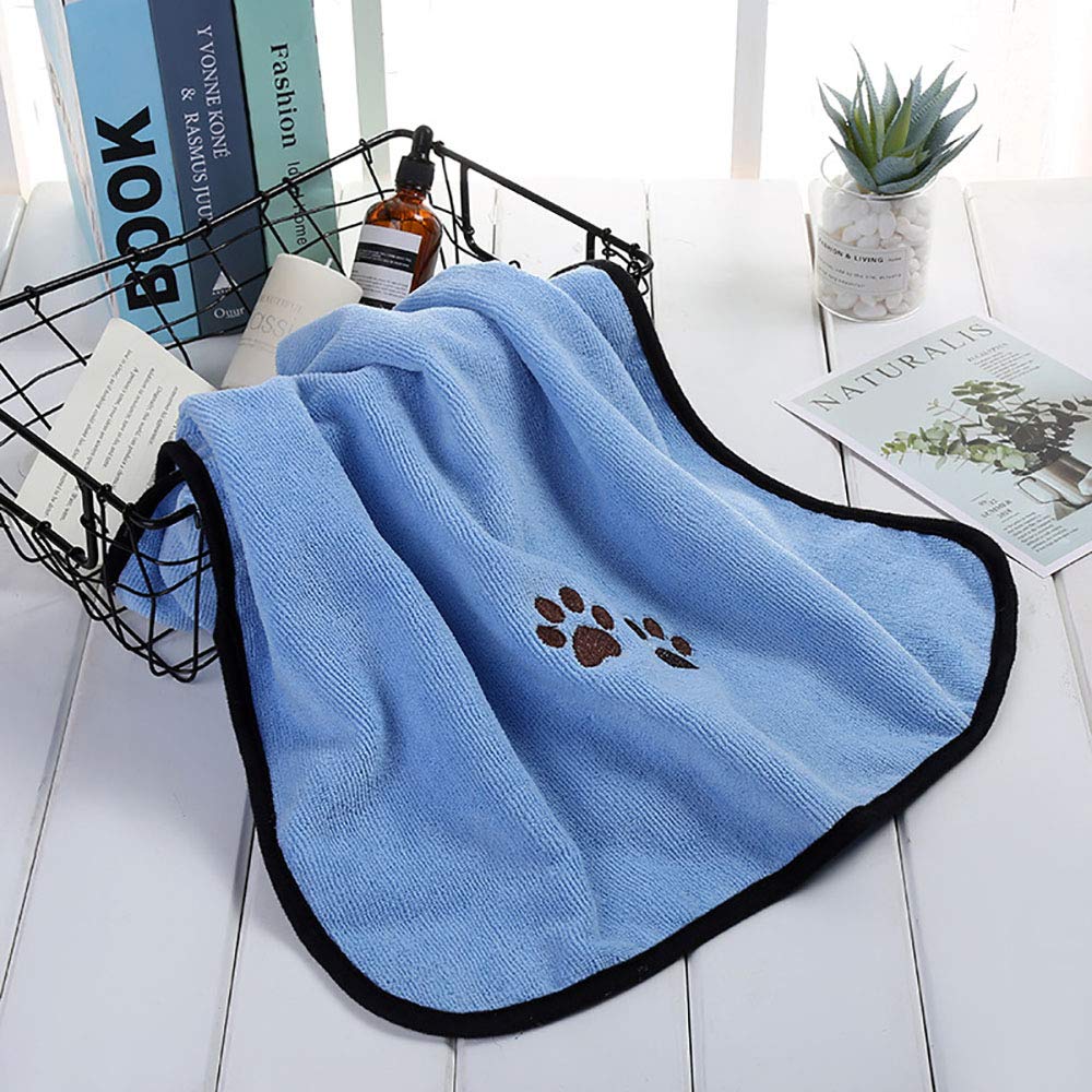 Serviette pour Animaux, Serviette de Bain pour Chien Soft Touch Super Absorbant Cat Séchage Serviette en Microfibre Patte Imprimée