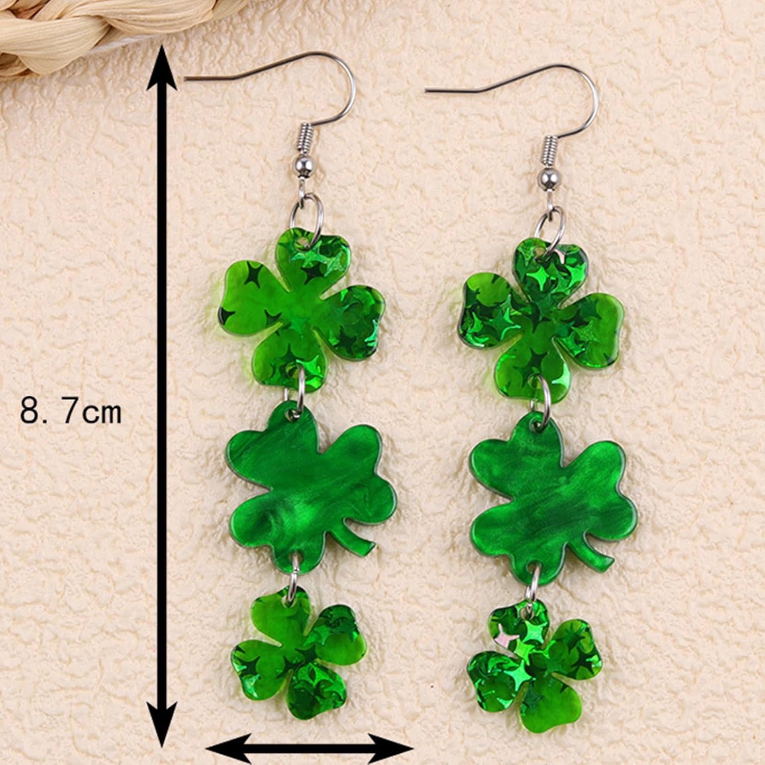 St Patrick's Day Earrings for Women Green Shamrock Clover Dangle Earrings Acrylic Irish Good Luck Holiday Jewelry St. Patrick's Day Jewelry Gift for Women - Image 6