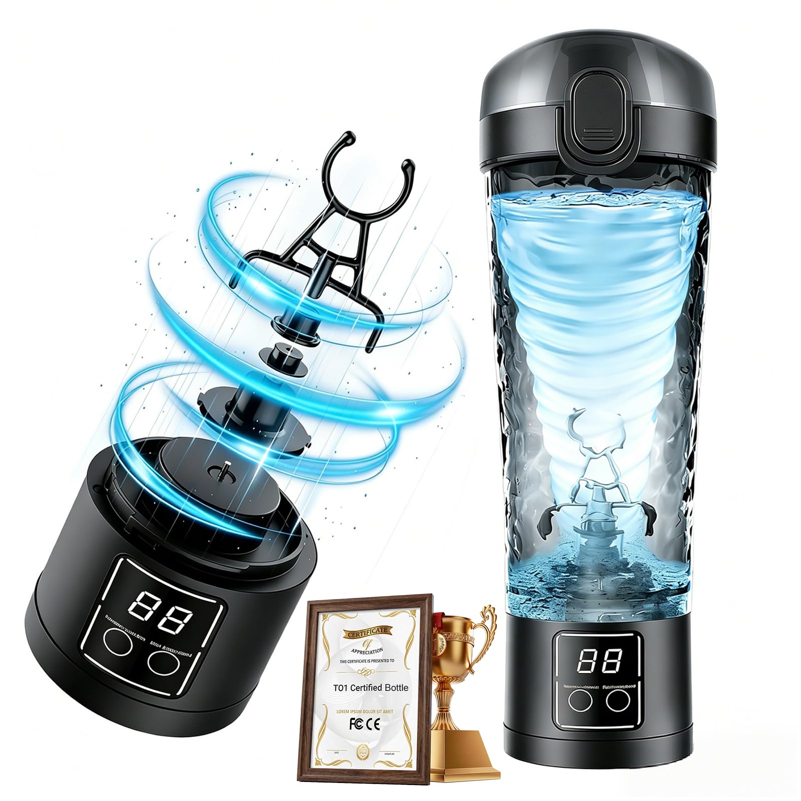 Shaker elettrico per proteine da 700 ml, shaker per proteine ricaricabile tramite USB | Frullati proteici a casa, palestra e viaggi, senza BPA, portatile