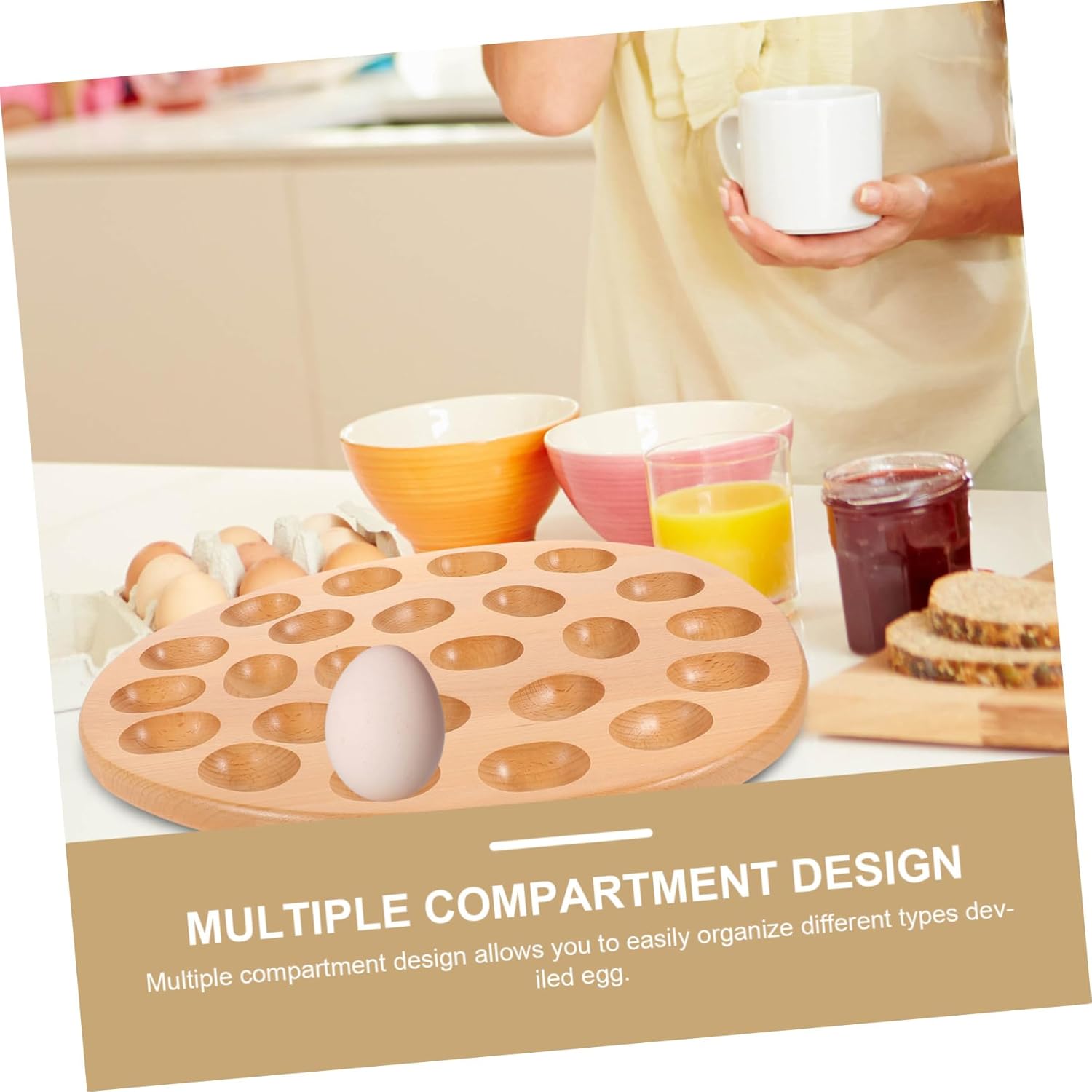 STOBAZA Deviled Egg Platter Egg Tray for Countertop Refrigerator Versatile Serving Tray for Eggs Desserts Easy to Clean Organize for Parties