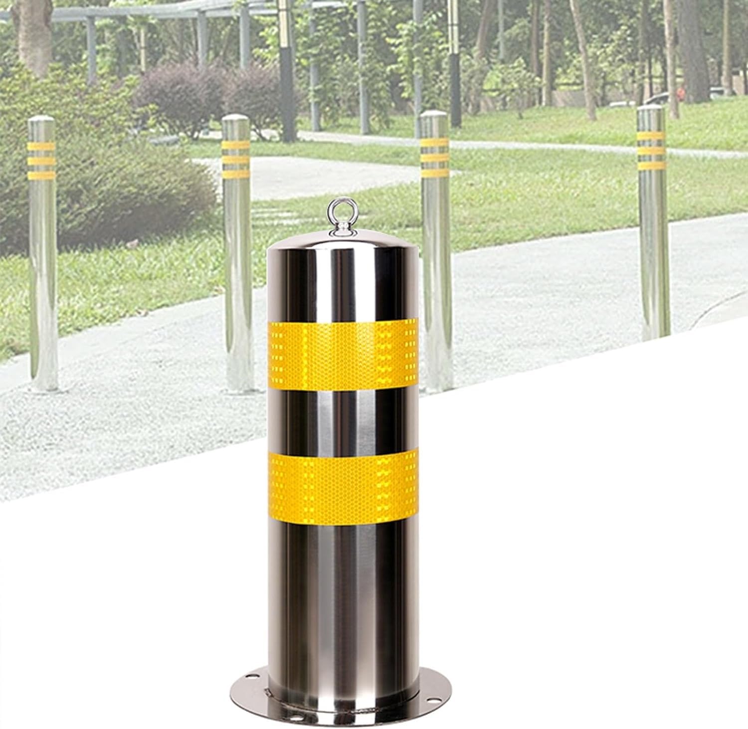 Bloque de Barrera de estacionamiento con Poste de bolardo de Seguridad y 4 orificios