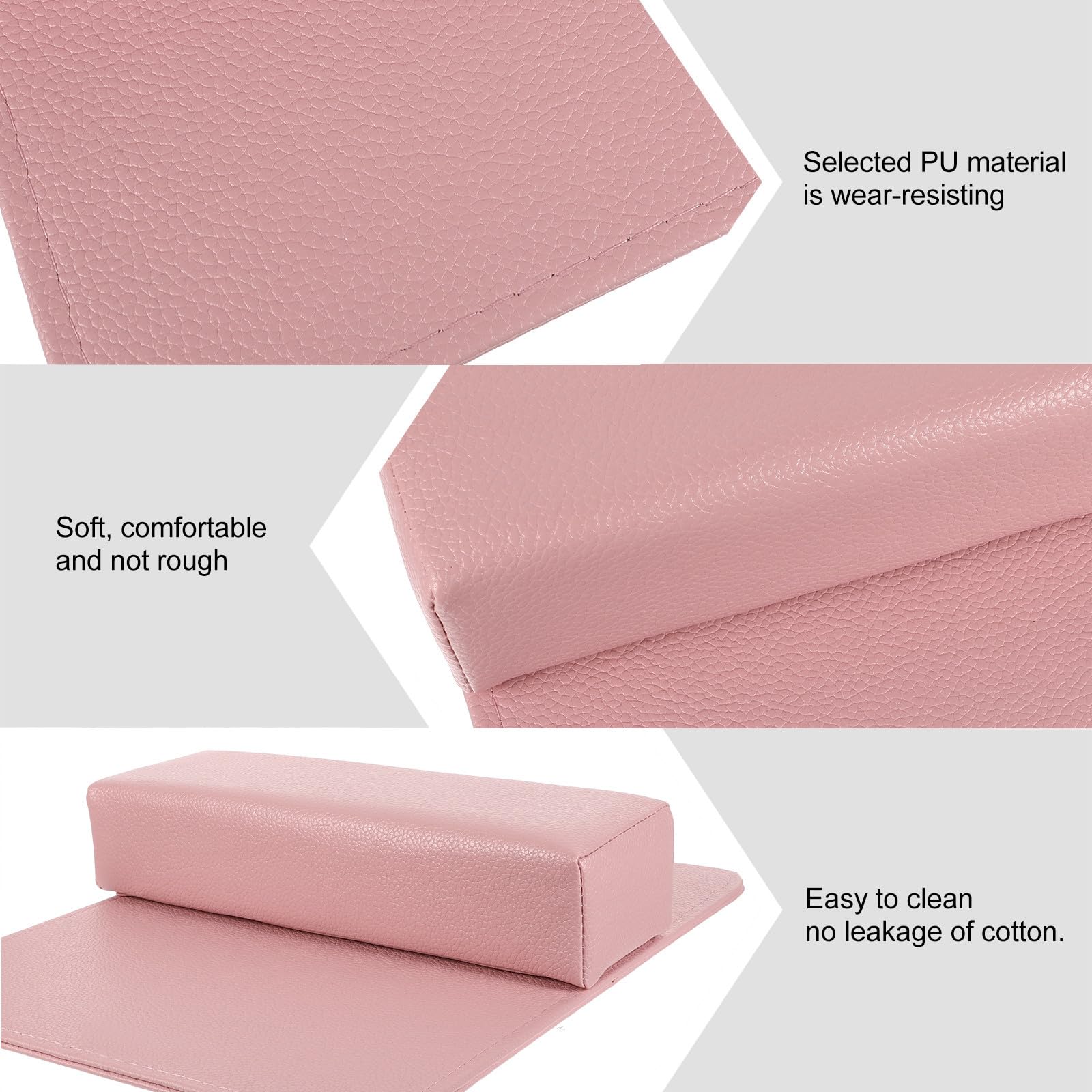 2 Piezas Reposamanos para Manicura Soporte Cómodo, Pu, Rosa