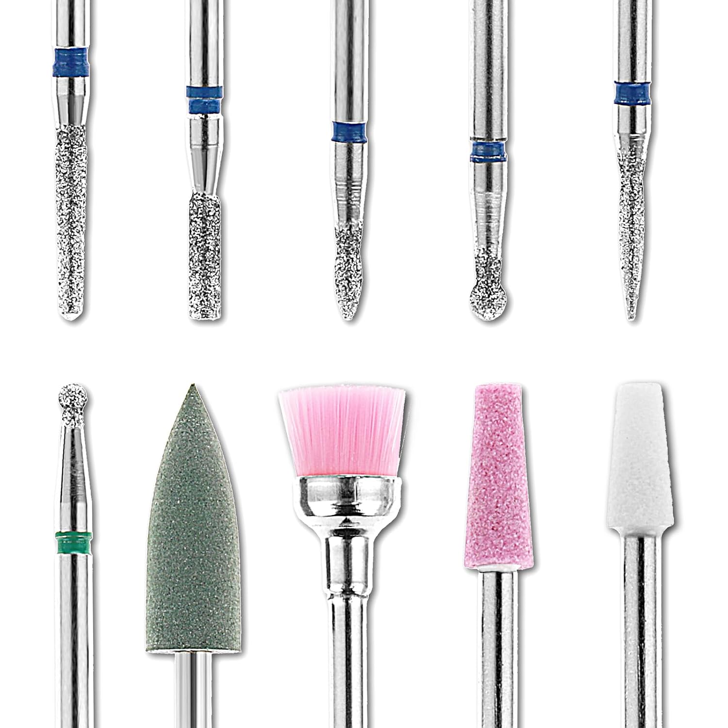 Cobee 10 Pcs Nail Drill Bits Set, 3/32" Tungsten Steel