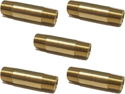 Miniatura 6 de Boquilla larga de latón 38" X 38", 2-12" de longitud, macho NPT MNPT combustibleaireaguaaceitegas WOG (cantidad 01)