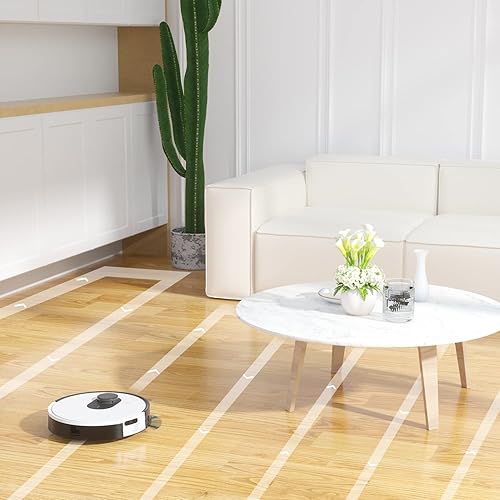 Miniatura 4 de OKP Robot aspirador L1, diseño antienredos con cepillo en forma de V, 3800 Pa, 200 minutos de tiempo de funcionamiento, aspiradora robótica delgada,