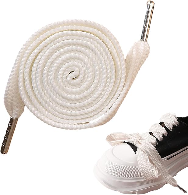 Poszerzone sznurowadła zastępcze - Metalowe końcówki Płaskie szerokie płócienne sznurowadła do trampek | Wymienne koronkowe długie sznurowadła Travel Portable Athletic Shoestring do chodzenia w Ngumms