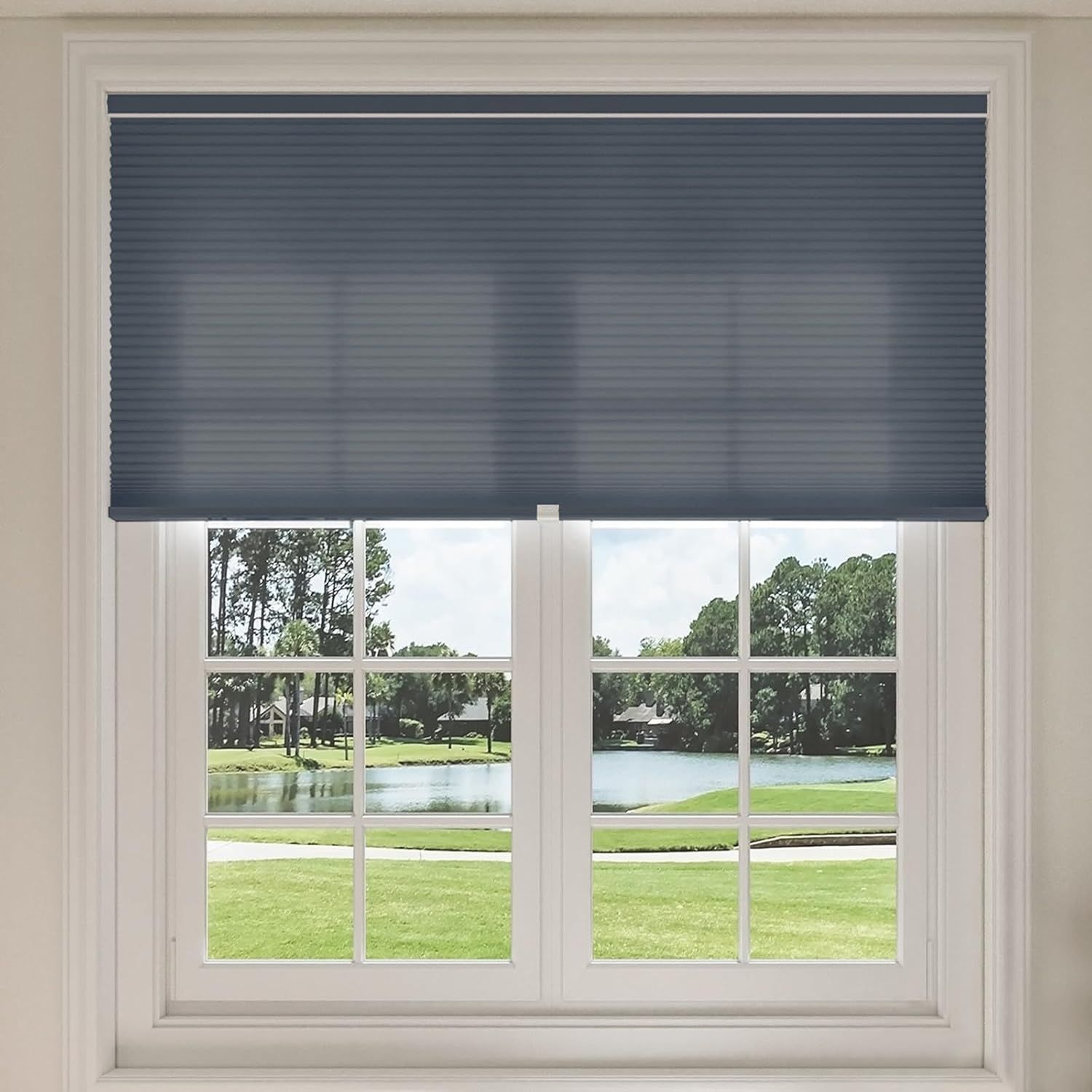 Keego Shades Cordless Cellular Blinds Double Single Cell Light Filtering Window Blinds Premium Honeycomb Shades Thermal Insulated Blinds (Royal Gray-Light Filtering, 65" W x 78" H)