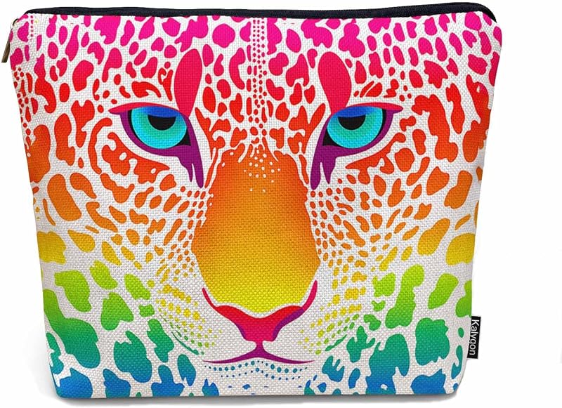 Necessaire Kalygon com estampa Leopard, zíper e 1 unidade