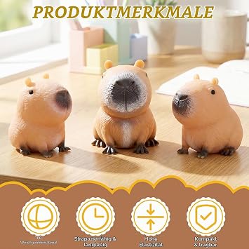 Capybara Squishy Pack of 3 Capybara Anti-Stress Toy Capybara Squeeze Toy