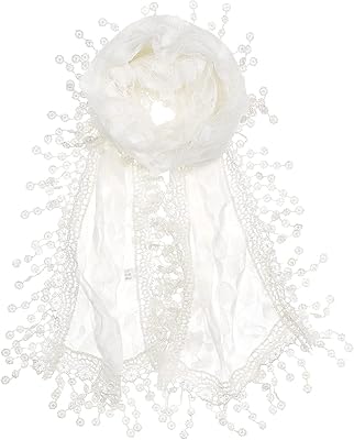 Be Your Own Style BYOS Womenâ€™s Elegant Lightweight Crochet Lace Shawl Scarf Leafy Various Patterns
