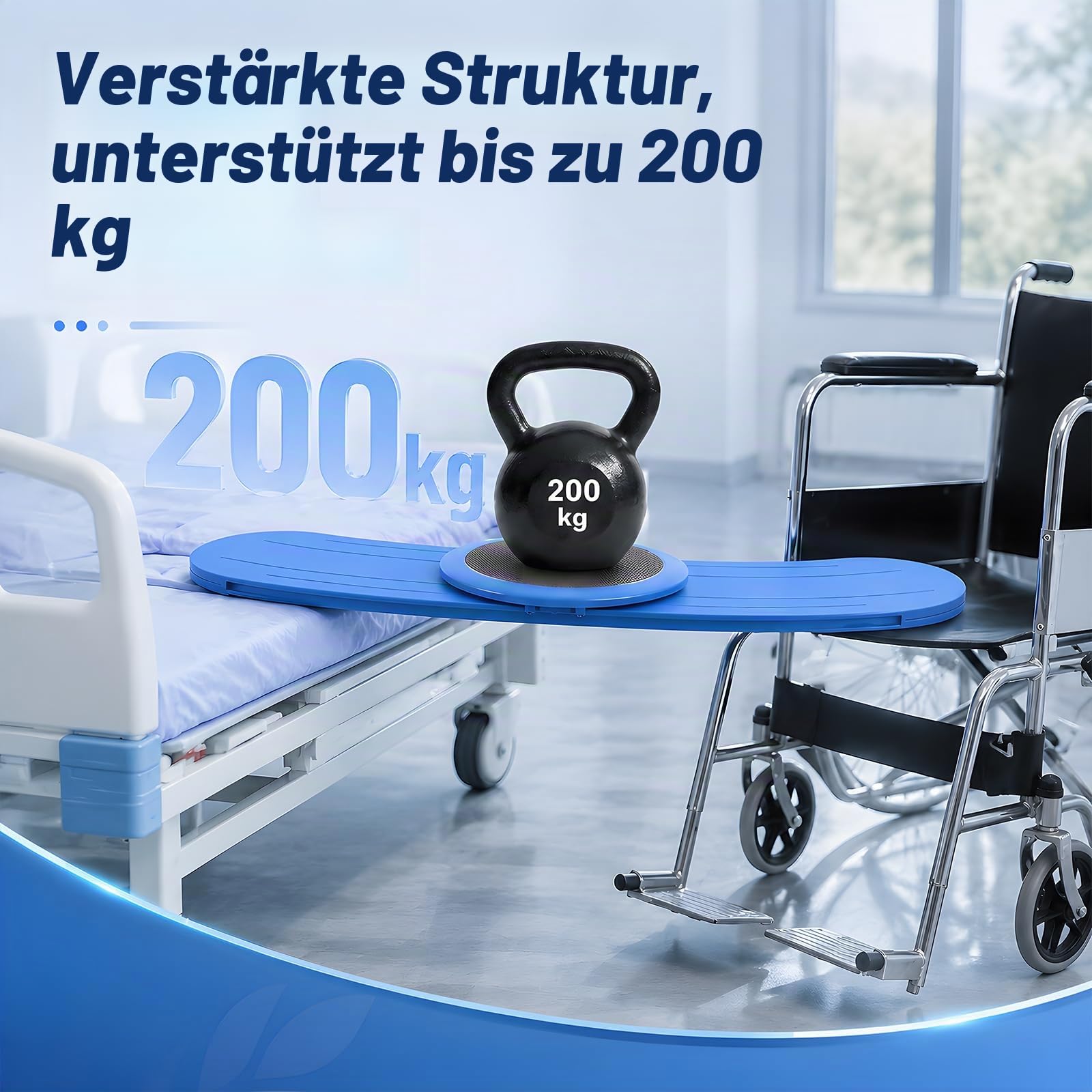 Transferbrett, 90cm Rutschbrett für Rollstuhlfahrer Betttransfer Gleitbrett Badewannen mit 360° Verschiebbarer Drehscheibe 170 Kg Gewichtskapazität für Senioren Im Bett Auto Rollstuhl Toilette