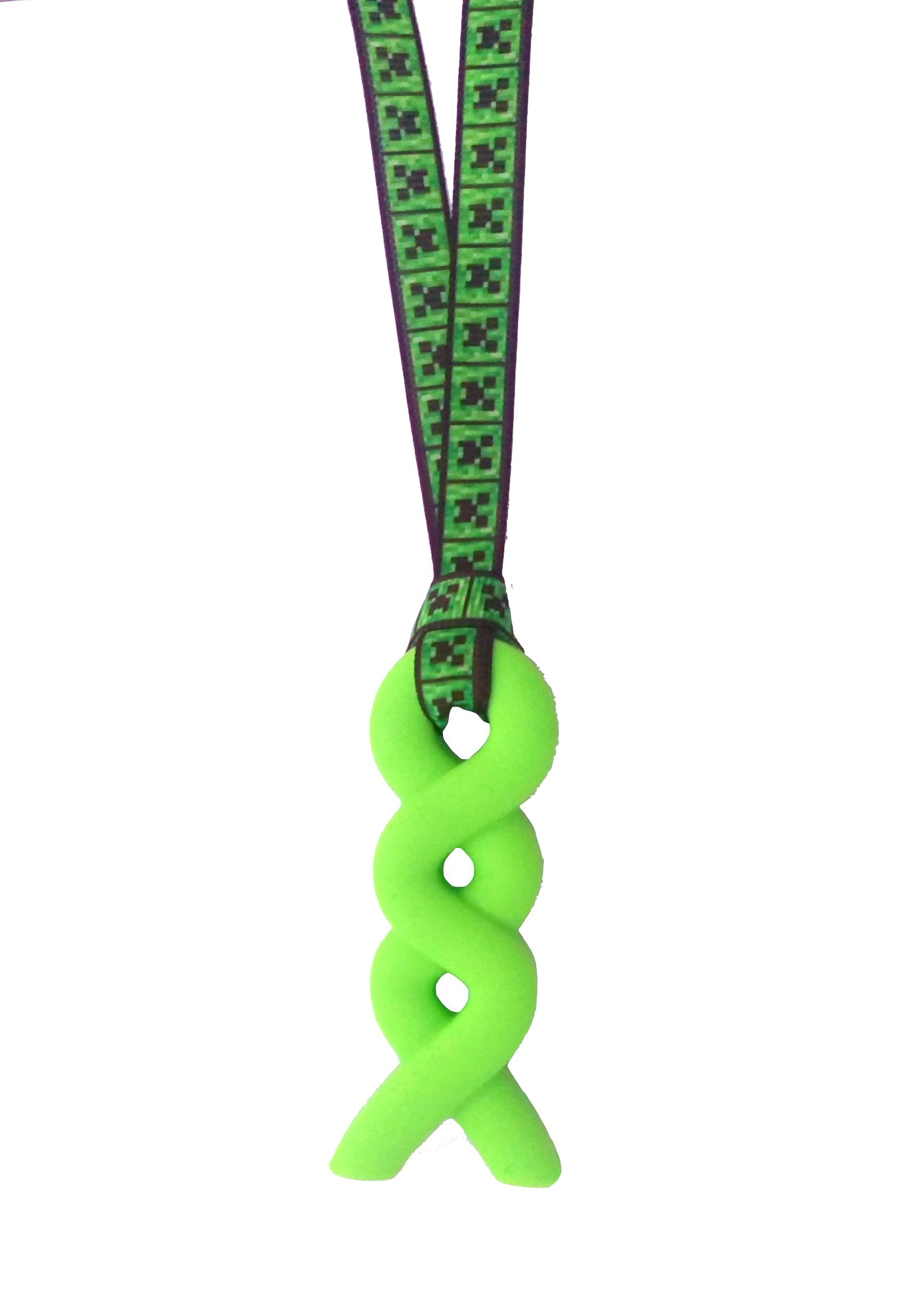 Sensory Oojamabobs - Squiggle Pendant chew Necklace - Autism - Green (70cm, Creeper)
