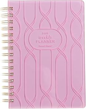 Russell+Hazel 2025 Weekly Planner, Spiral Blush, Compact | Organize all of 2025, January to December, in a compact spiral blush planner. A full 12-month layout for work & home.