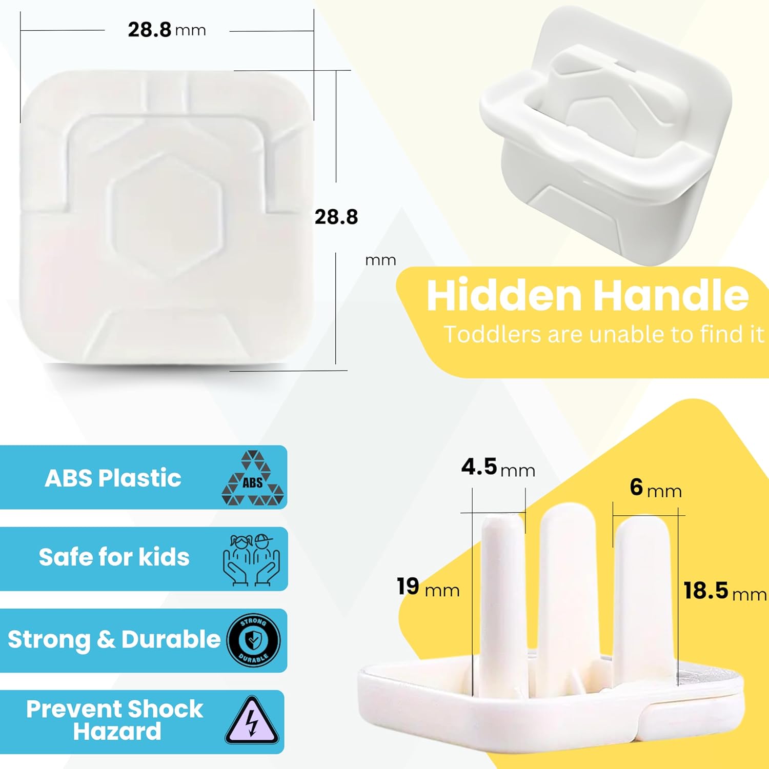 60 Pack Outlet Covers Baby Proofing with Pull Handle- Plug Covers Baby Proofing- White Baby Proof Outlet Covers 3 Prong Child Proof Outlet Cover- Shock Prevent Plug Protectors Baby Proof Plug Covers